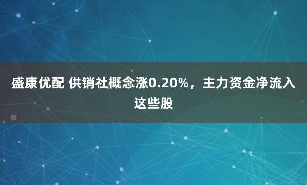 盛康优配 供销社概念涨0.20%，主力资金净流入这些股