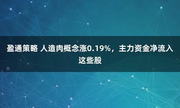盈通策略 人造肉概念涨0.19%，主力资金净流入这些股
