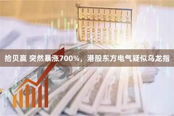 拾贝赢 突然暴涨700%，港股东方电气疑似乌龙指