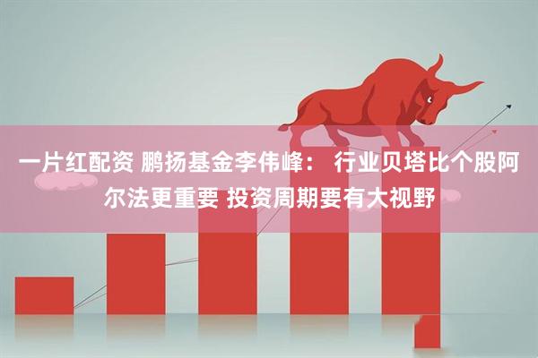 一片红配资 鹏扬基金李伟峰： 行业贝塔比个股阿尔法更重要 投资周期要有大视野